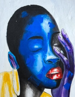 Her Resilience ~ Johannesburg, South Africa. Artist, Che. Acrylic on Canvas. Size 25"x45"