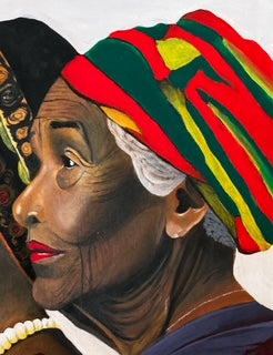 Generations ~ Nigeria, West Africa. Artist ~ Nupam. Acrylic on Canvas, 35"x40"
