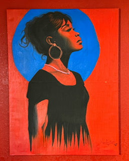 The Awakening Artist, Self-portrait. Nigeria, West Africa. Artist, Nupam. Original Acrylic on Canvas