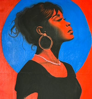 The Awakening Artist, Self-portrait. Nigeria, West Africa. Artist, Nupam. Original Acrylic on Canvas