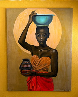 Balance of Heritage~ Nigeria, West Africa. Artist ~ Nupam. Size 39"x49"